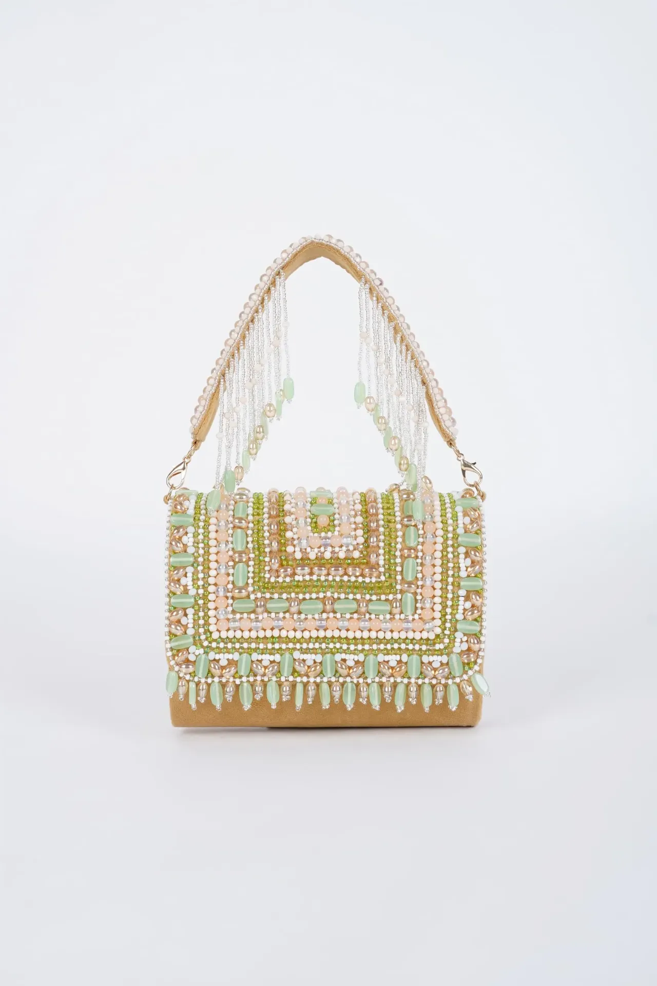 Beaded Flap Clutch Bag